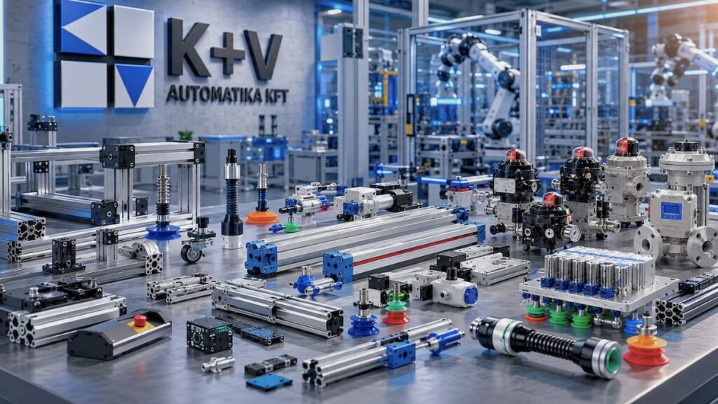 K+V automatika Kft. ipari automatizálás, pneumatika, vákuumtechnika, alumíniumprofil rendszerek és gyártásautomatizálási megoldások Magyarországon